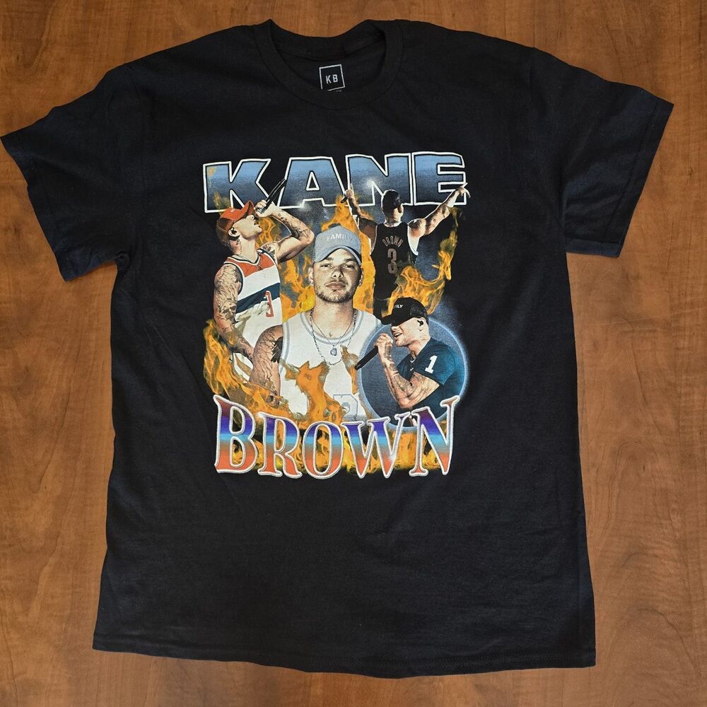 Kane Brown Short Sleeve Front Side Collage Name Spell Out Graphic Tee M